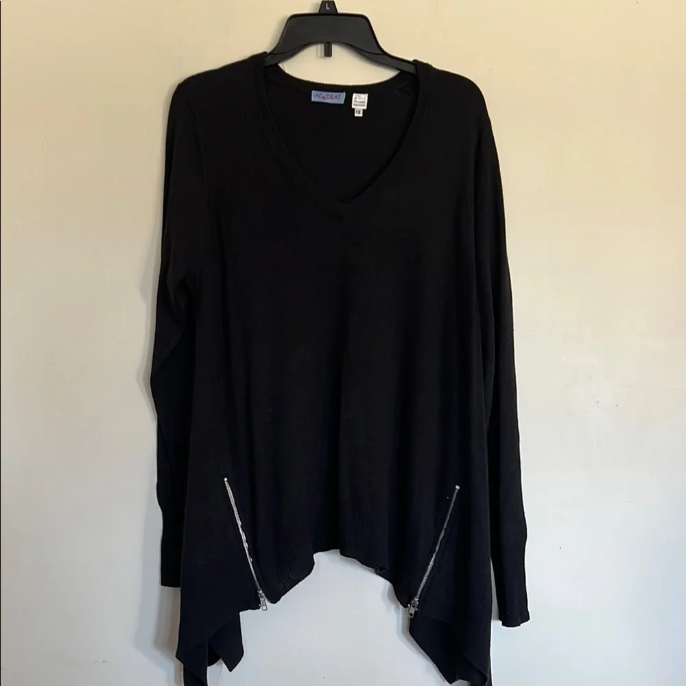 Acrobat. Black V-Neck Sweater - Picture 1 of 5